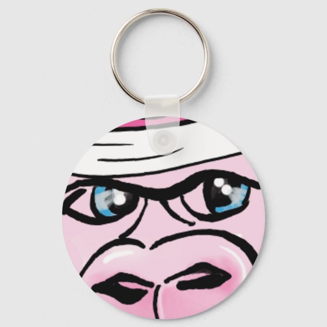 Pink Gorilla with Sweatband Keychain (Front)
