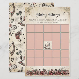 Pink Gothic Baby Shower Rocking Horse Baby Bingo