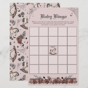 Pink Gothic Baby Shower Rocking Horse Baby Bingo