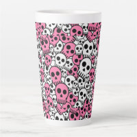 Pink Gothic Skull Pattern Print