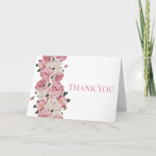 Pink Graceful Thank You Pastel Card