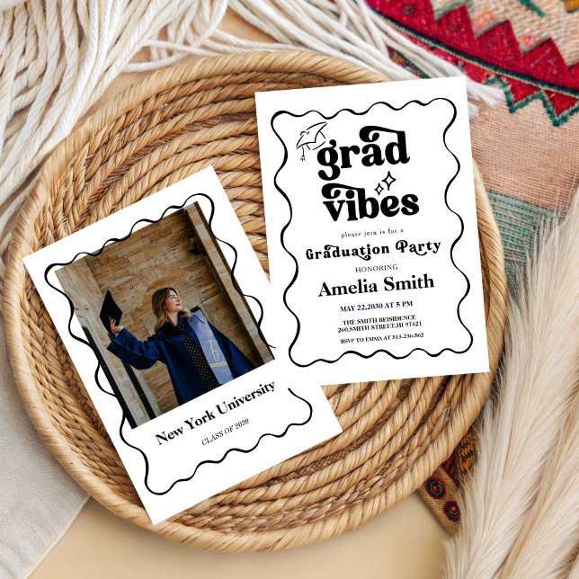 Pink grad vibes Class of 2026 Invitation (Creator Uploaded)