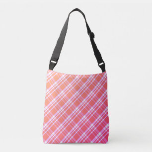 Pink Gradient Big Plaid Crossbody Bag