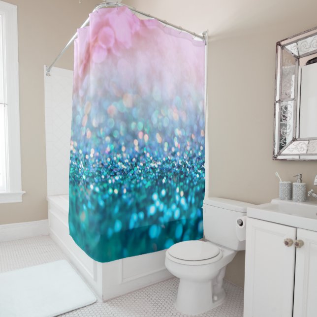 Pink Gradient Blue Teal Sparkle Trendy Glitter (In Situ)