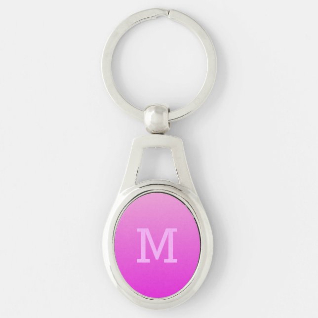Pink Gradient custom monogram key chain (Front)