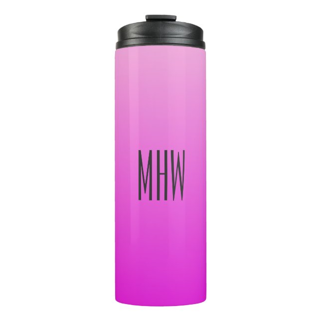 Pink Gradient custom monogram tumbler (Front)
