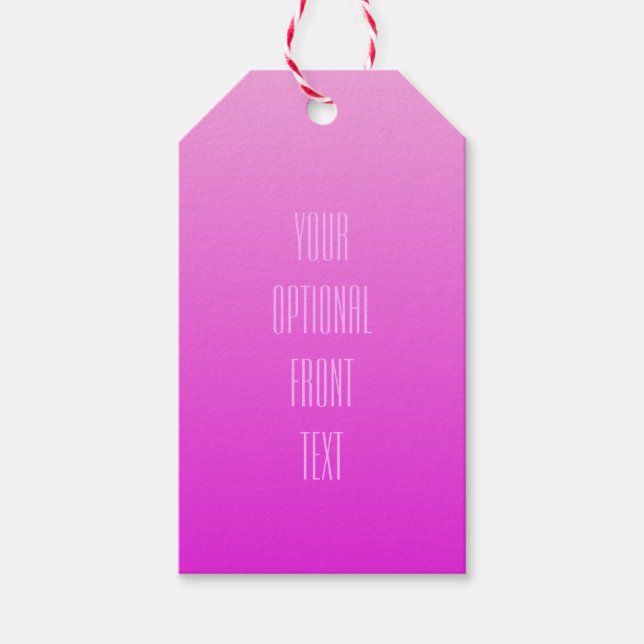 Pink Gradient custom text gift tags (Front)