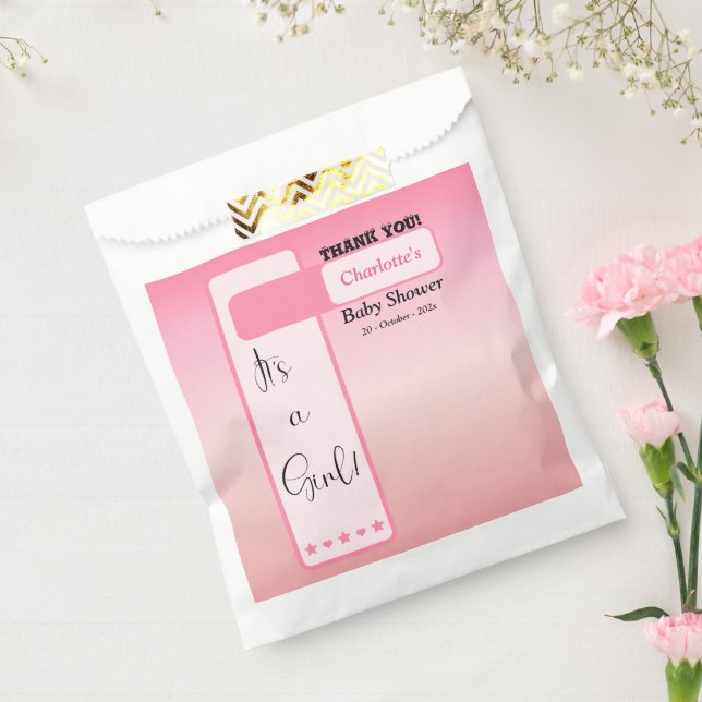 Pink Gradient Cute Eyeball Text Baby Shower Favour Bag (Sealed)
