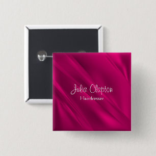 Pink gradient diagonal lines 2 inch square button