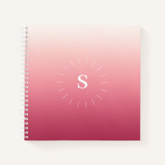 Pink Gradient Initials Notebook