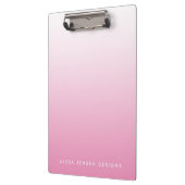Pink Gradient Ombre Personalized Clipboard (Left)