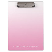 Pink Gradient Ombre Personalized Clipboard (Front)