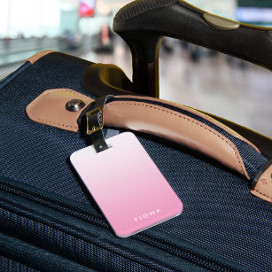 Pink Gradient Ombre Personalized Luggage Tag