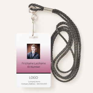 Pink Gradient Professional Employee ID Badge