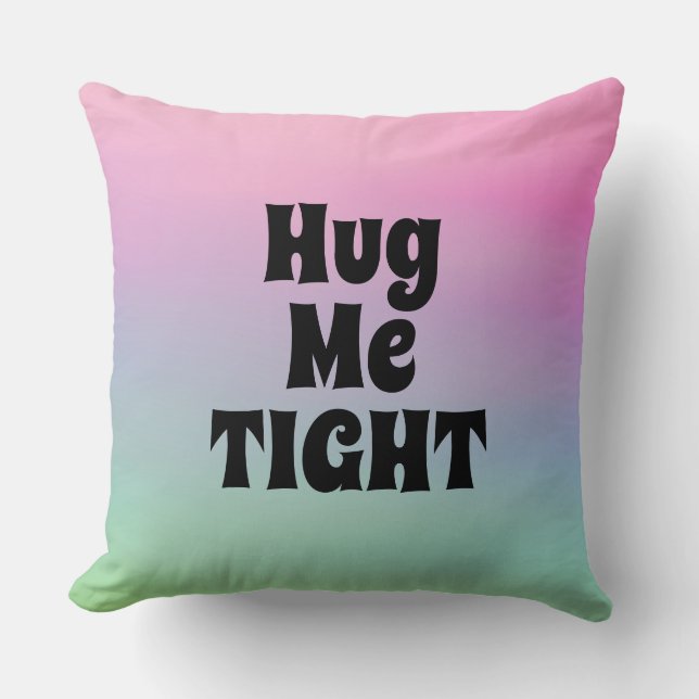 pink gradient typography cool funny  throw pillow (Front)