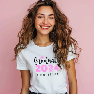 Pink Graduate Class Of 2024 High School Graduation T-Shirt