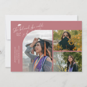 Pink Graduate She Believed Multi Photo Announcement