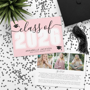 Pink Graduation Announcement