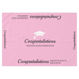 Pink Graduation Cap Tablecloth