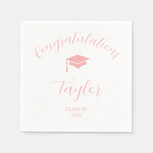 Pink Graduation Class of 2026 Napkin
