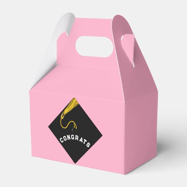 Pink Graduation Favor Box (Front Side)