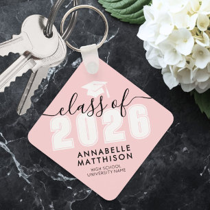 Pink Graduation Keychain