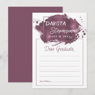 Pink Graduation   Paint Splatter Grad Party Advice Invitation