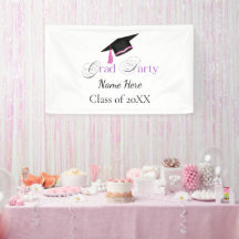 Pink Graduation Party with Custom Name and Class