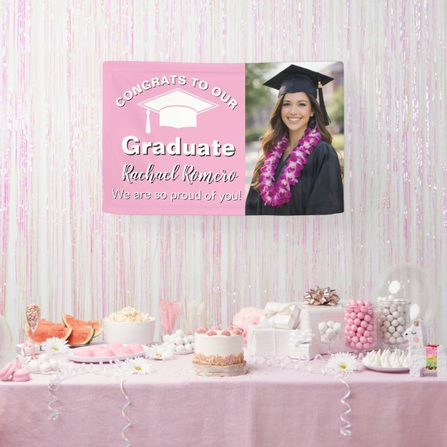 Pink Graduation Photo Banner (Party)