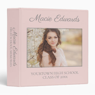 Pink Graduation Photo High School Memories Binder
