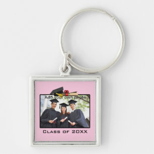Pink Graduation Photo Keychain