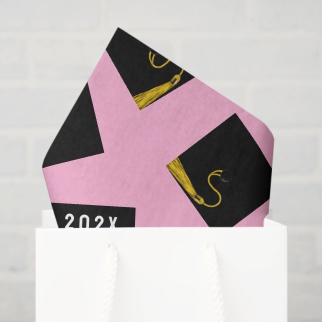 Pink Graduation Tissue Paper (Gift Bag)