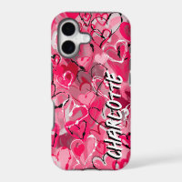 Pink Graffiti-Inspired Hand-Drawn Hearts