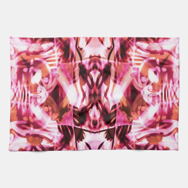 Pink graffiti pattern kitchen towel (Horizontal)