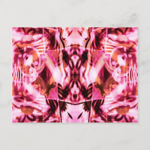 Pink graffiti pattern postcard