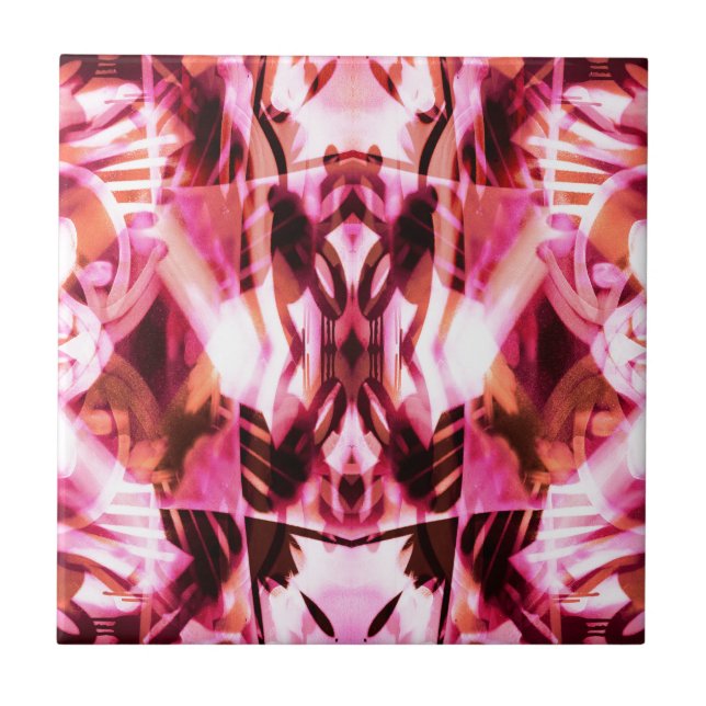 Pink graffiti pattern tile (Front)
