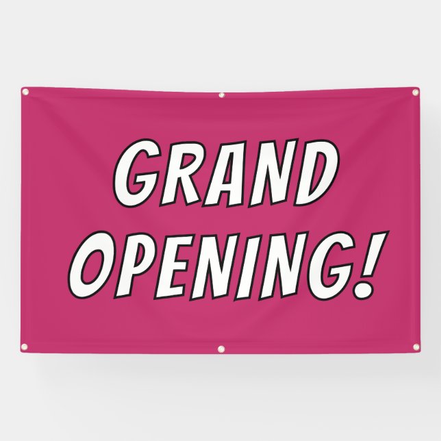 Pink Grand Opening! Banner (Horizontal)