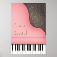 Pink Grand Piano Customizable Concert or Recital