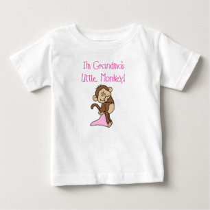 Pink Grandmas Little Monkey Baby T-Shirt