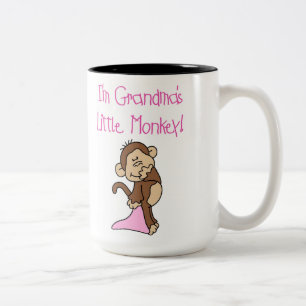 Pink Grandmas Little Monkey Two-Tone Coffee Mug