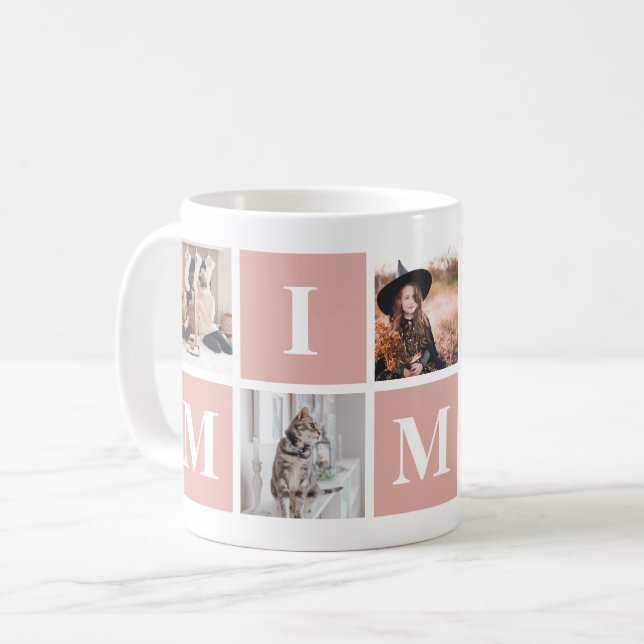 Pink Grandmother Photo Collage Mimi Coffee Mug (Front Left)