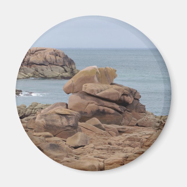 Pink granite coast in Brittany Magnet (Front)