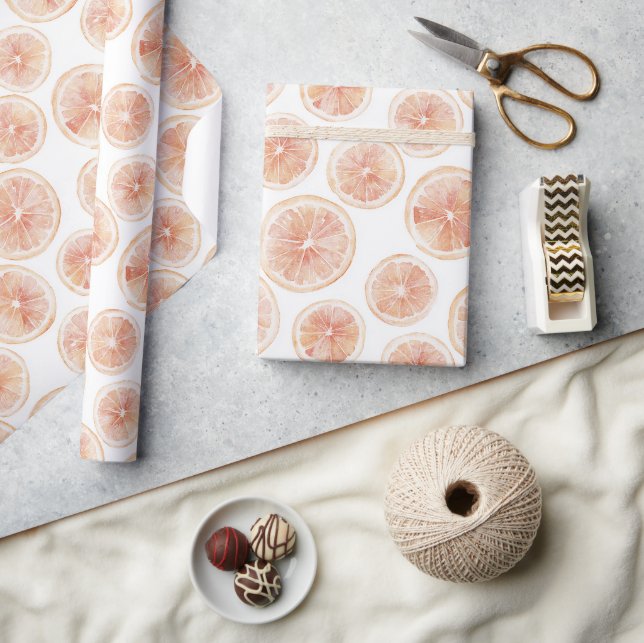 Pink Grapefruit Birthday Wrapping Paper (Crafts)