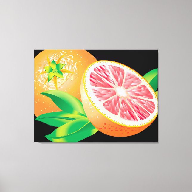 Pink Grapefruit Canvas Print (Front)