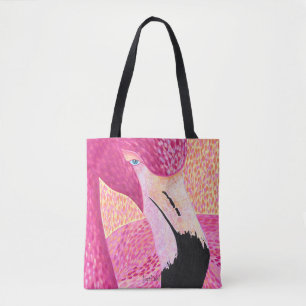 Pink Grapefruit Flamingo Tote Bag