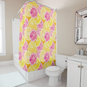 Pink Grapefruit & Lemon Shower Curtain