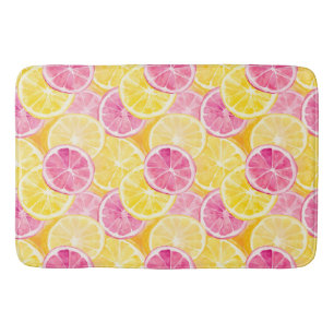 Pink Grapefruit & Lemon Shower Curtain Bath Mat