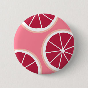 Pink Grapefruit Slice 2 Inch Round Button