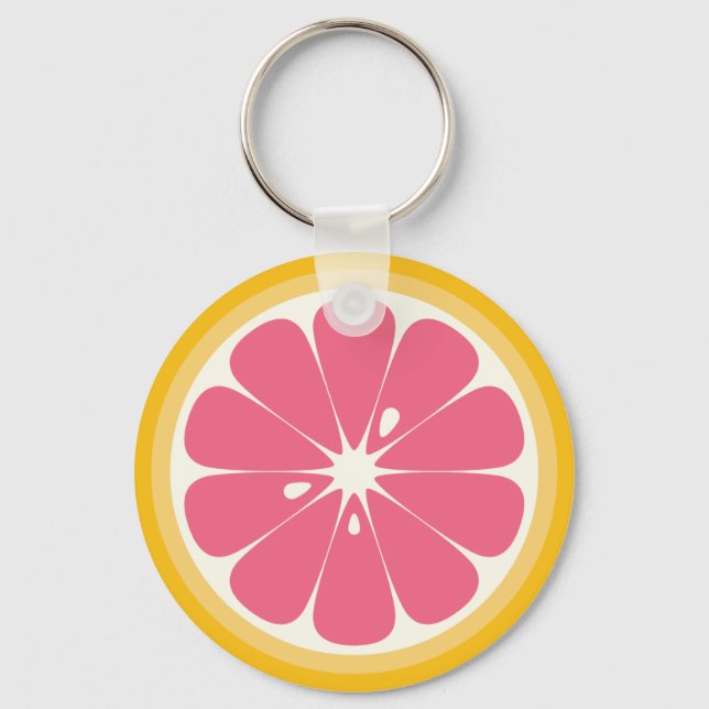 Pink Grapefruit Slice Keychain (Front)