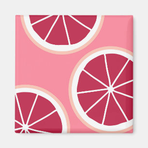 Pink Grapefruit Slice Magnet
